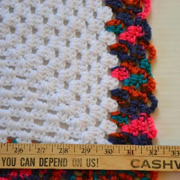 Hand Crocheted  Granny Square Blanket - Picture 4 of 4